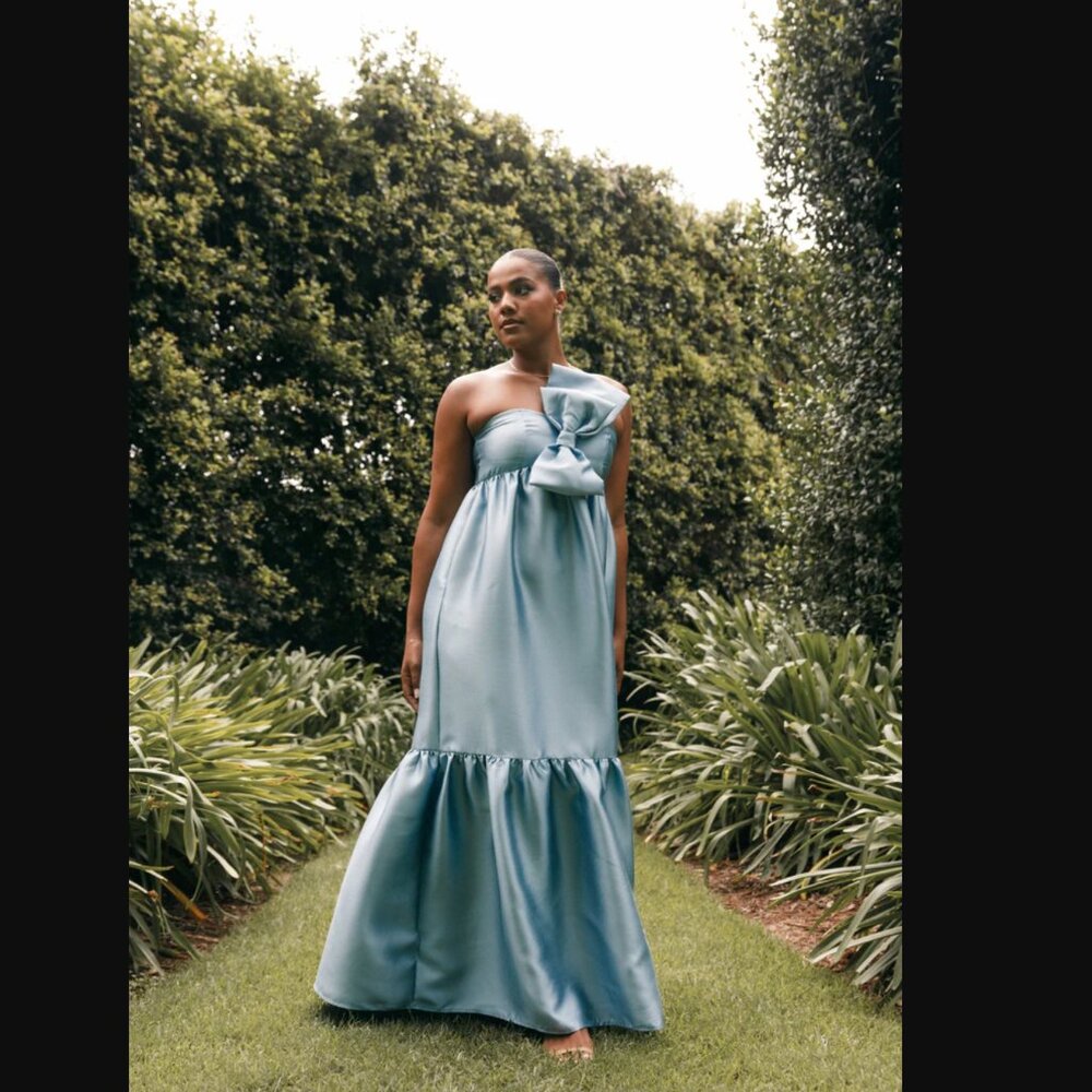 Petal and Pup - BETINA BOW FRONT MAXI DRESS - BLUE - New With Tags - NWT